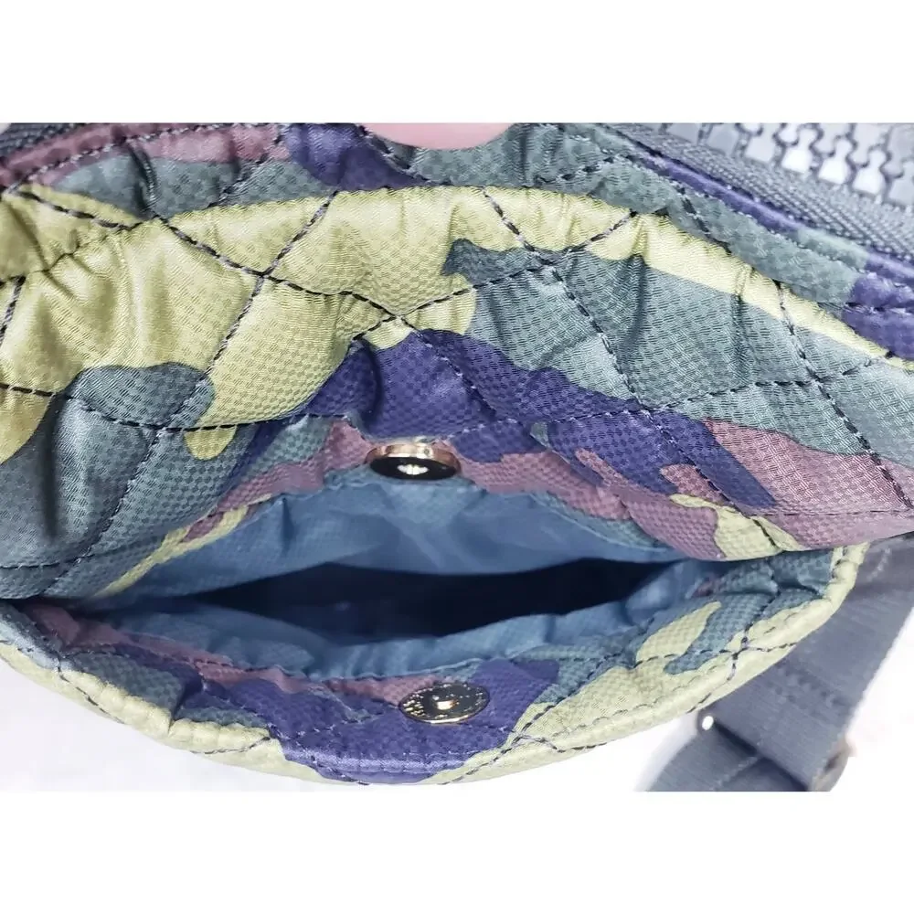 MZ WALLACE Metro Quilted Crossbody Bag Green Camo Camouflage Print - Picture 13 of 16